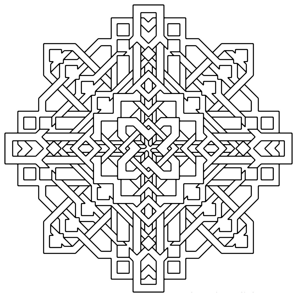 Coloriage Mandala géométrique pour la détente - Art therapie à imprimer