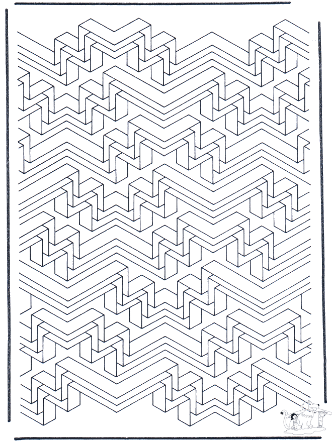 Coloriage Formes géométriques harmonieuses relaxantes - Art therapie à imprimer
