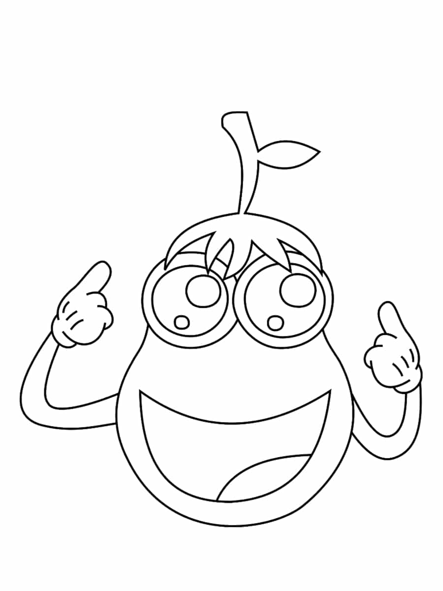 Coloriage Aubergine Kawaii - Kawaii à imprimer