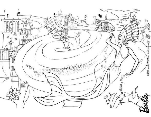 Coloriage Barbie sirène