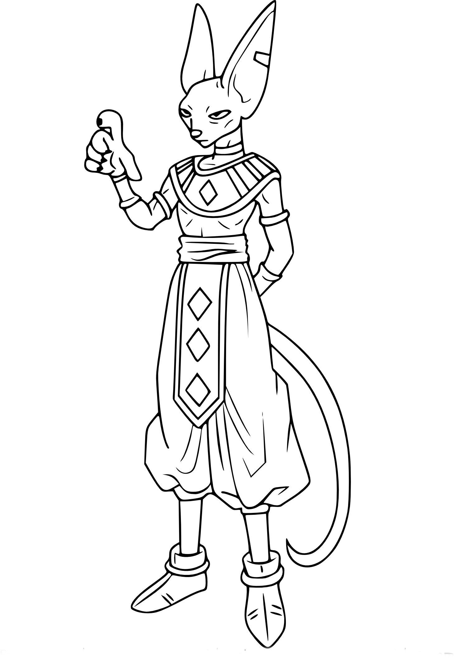 Coloriage Beerus Dbz - Dragon ball z à imprimer