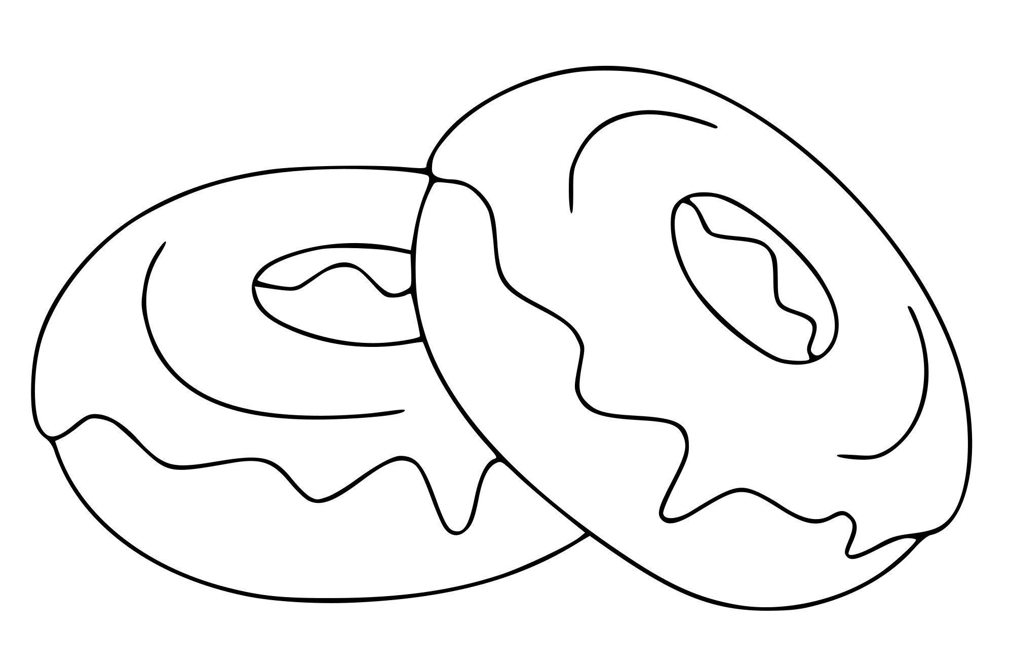 Coloriage Beigne Savoureux Donuts - Maternelle à imprimer