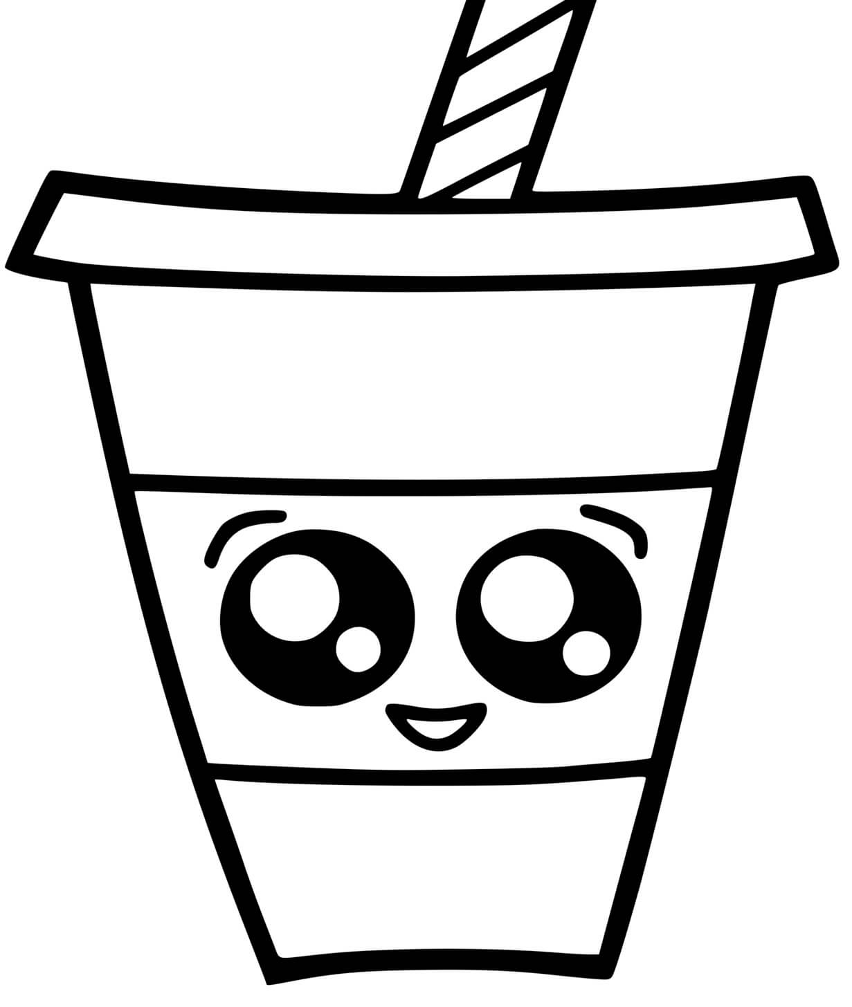 Coloriage Boisson Kawaii - Kawaii à imprimer