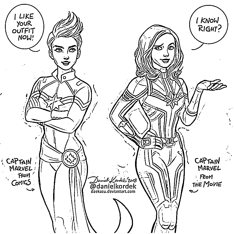 Coloriage Captain marvel
