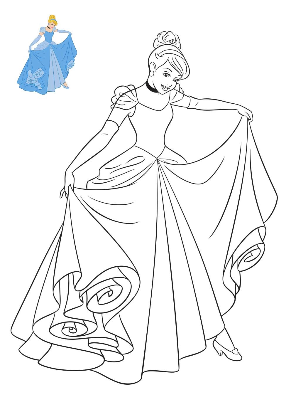 Coloriage Cendrillon princesse Disney - Disney à imprimer
