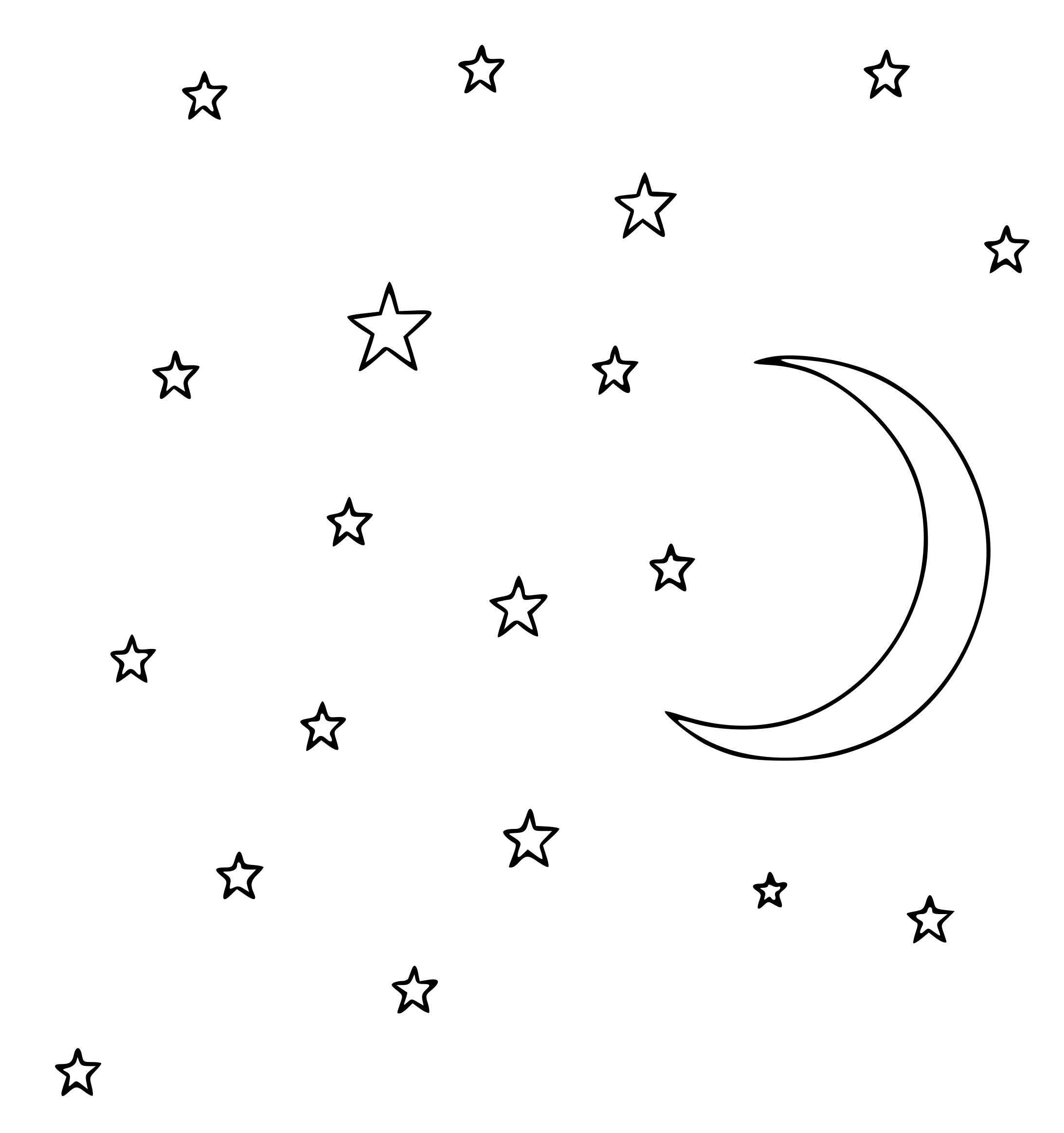 Coloriage Ciel Étoile - Maternelle à imprimer