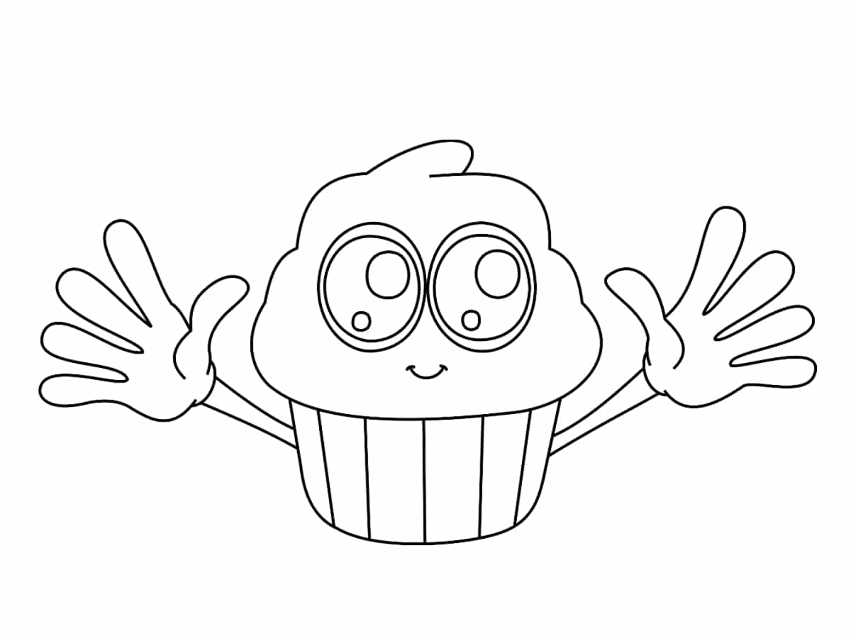 Coloriage Cupcake Kawaii - Kawaii à imprimer