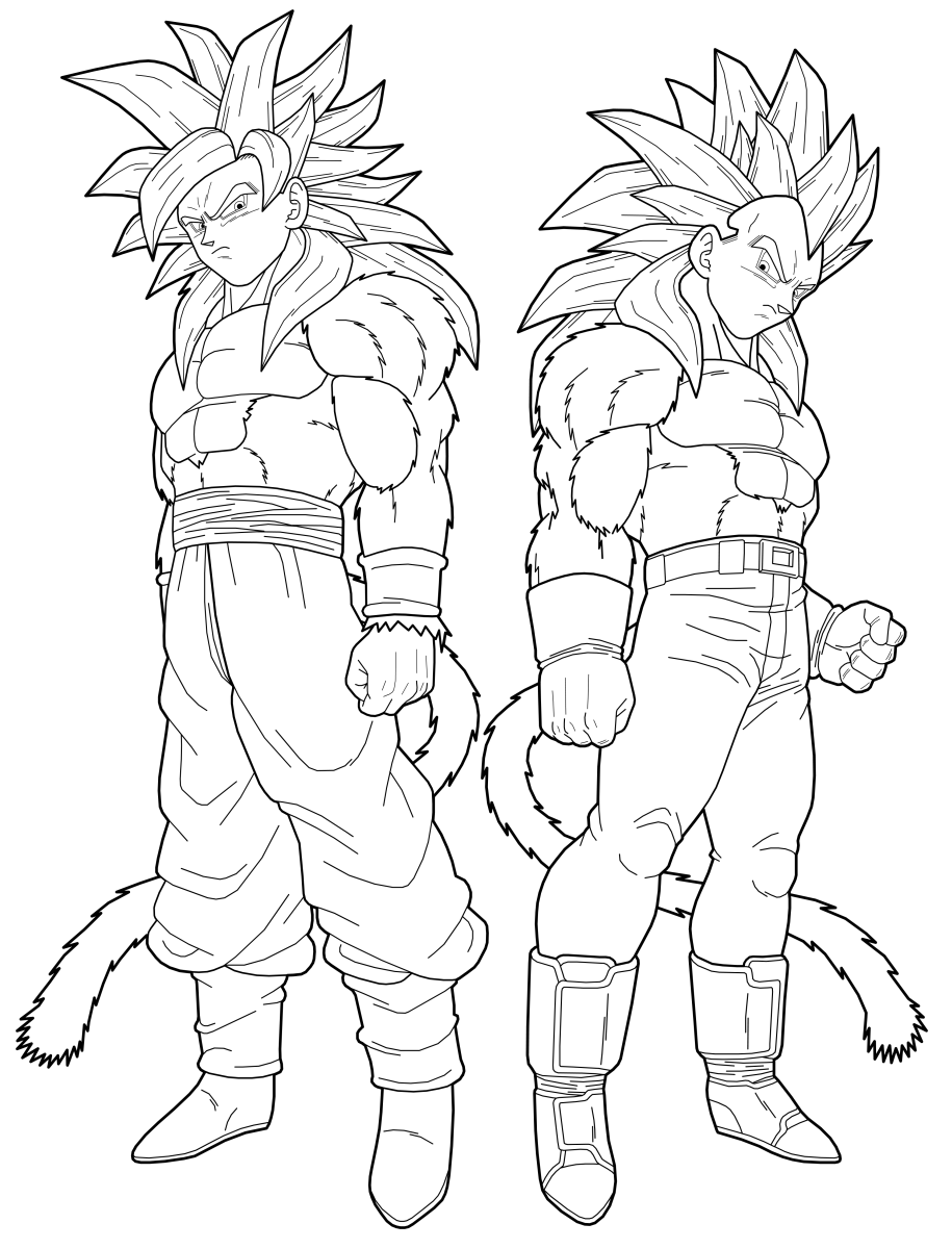 Coloriage Dbz Goku Et Vegeta By Drozdoo - Dragon ball z à imprimer