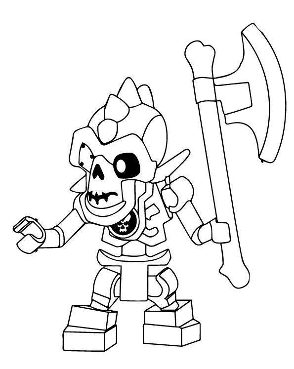 Coloriage Guerrier squelette Ninjago menaçant - Ninjago à imprimer