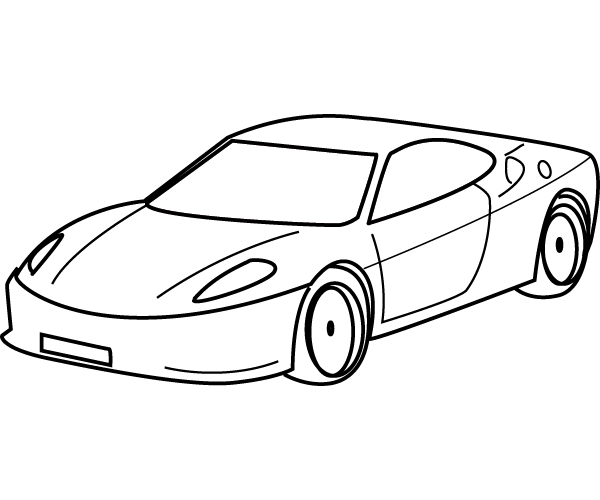 Coloriage Bolide de course aux formes dynamiques - Enfants à imprimer