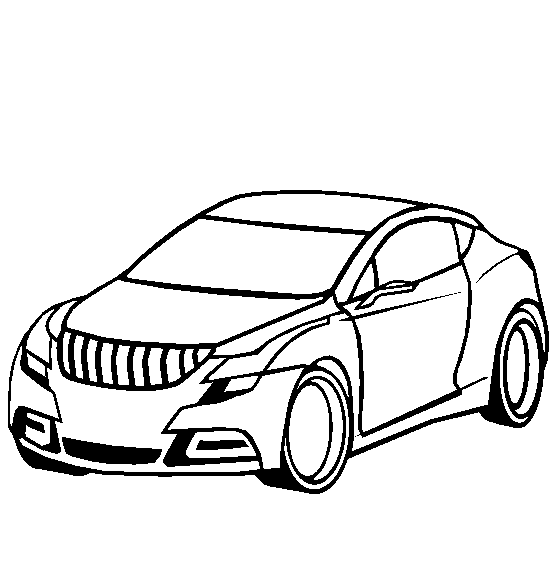 Coloriage Automobile élégante au design futuriste - Enfants à imprimer