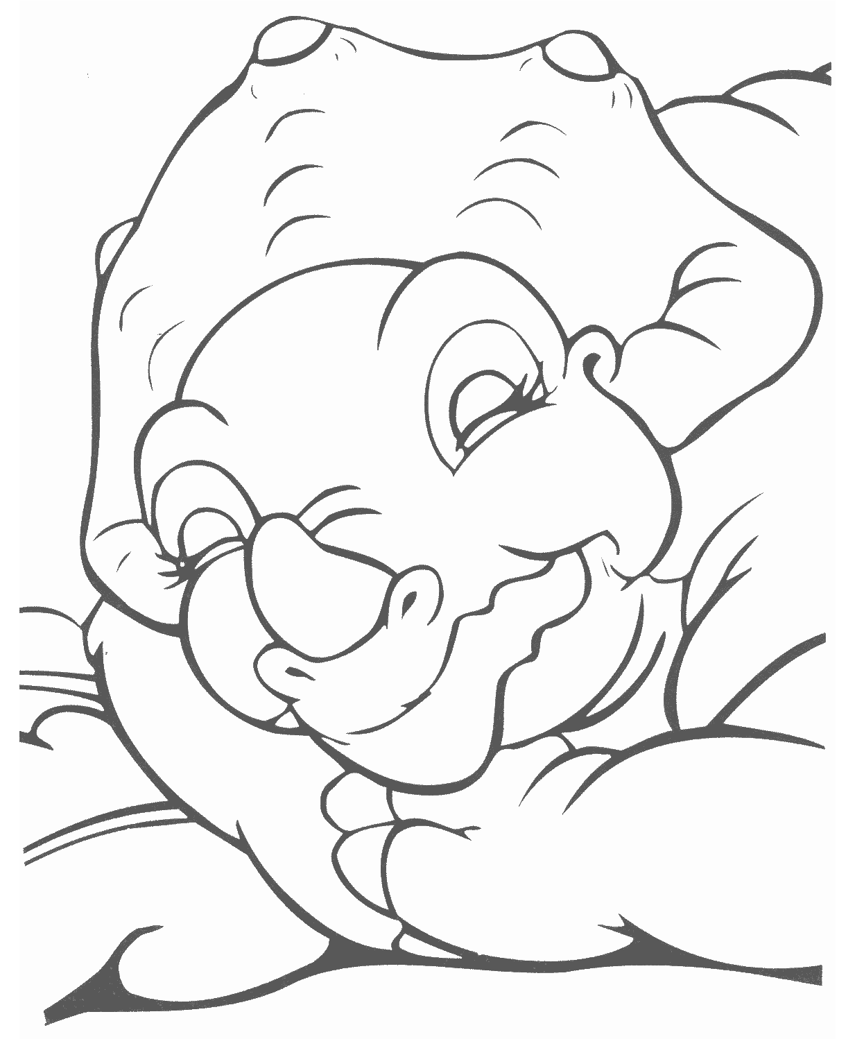 Coloriage Tyrannosaure Rex aux dents acérées - Dinosaure à imprimer