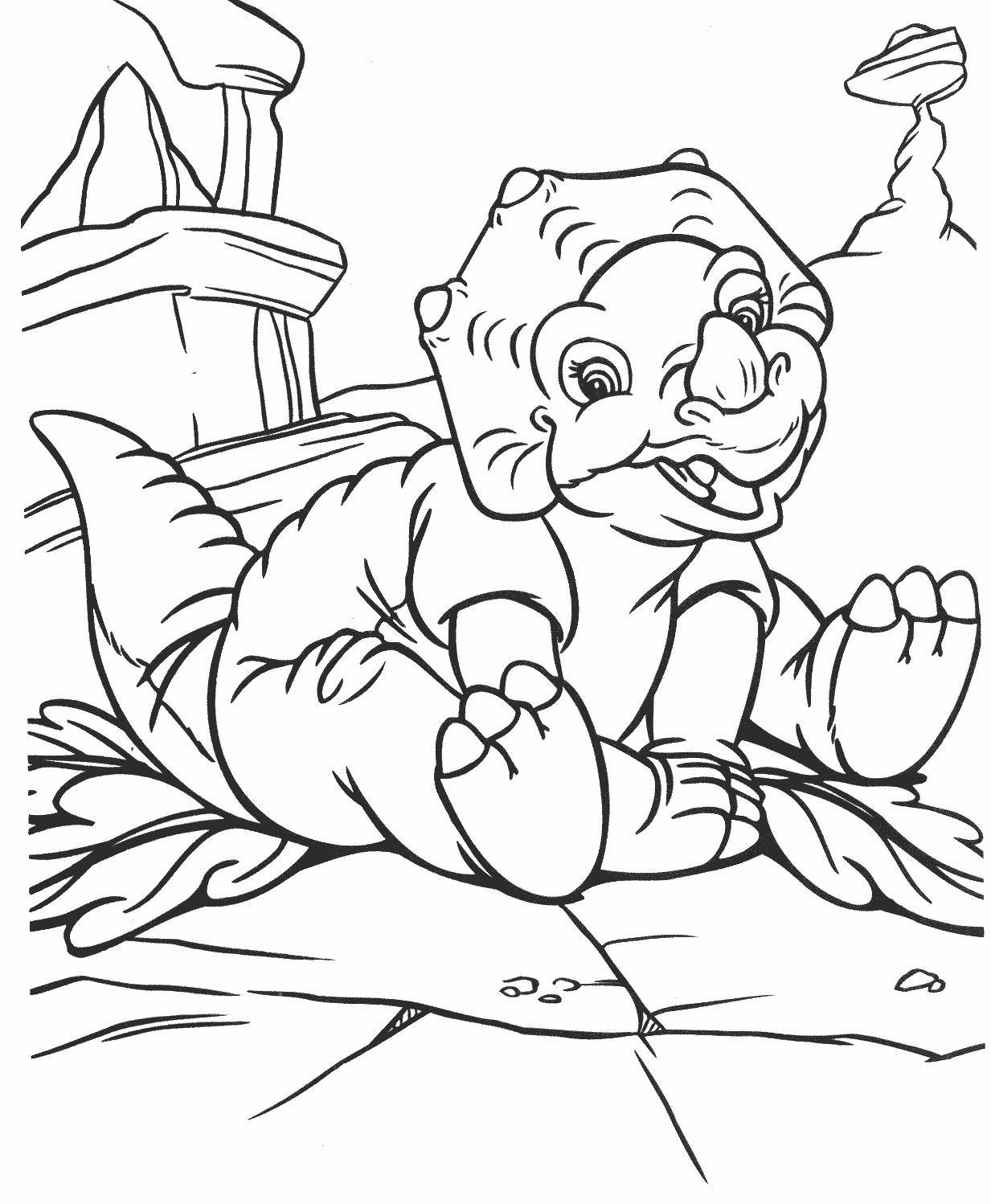 Coloriage Stégosaure aux plaques dorsales pointues - Dinosaure à imprimer