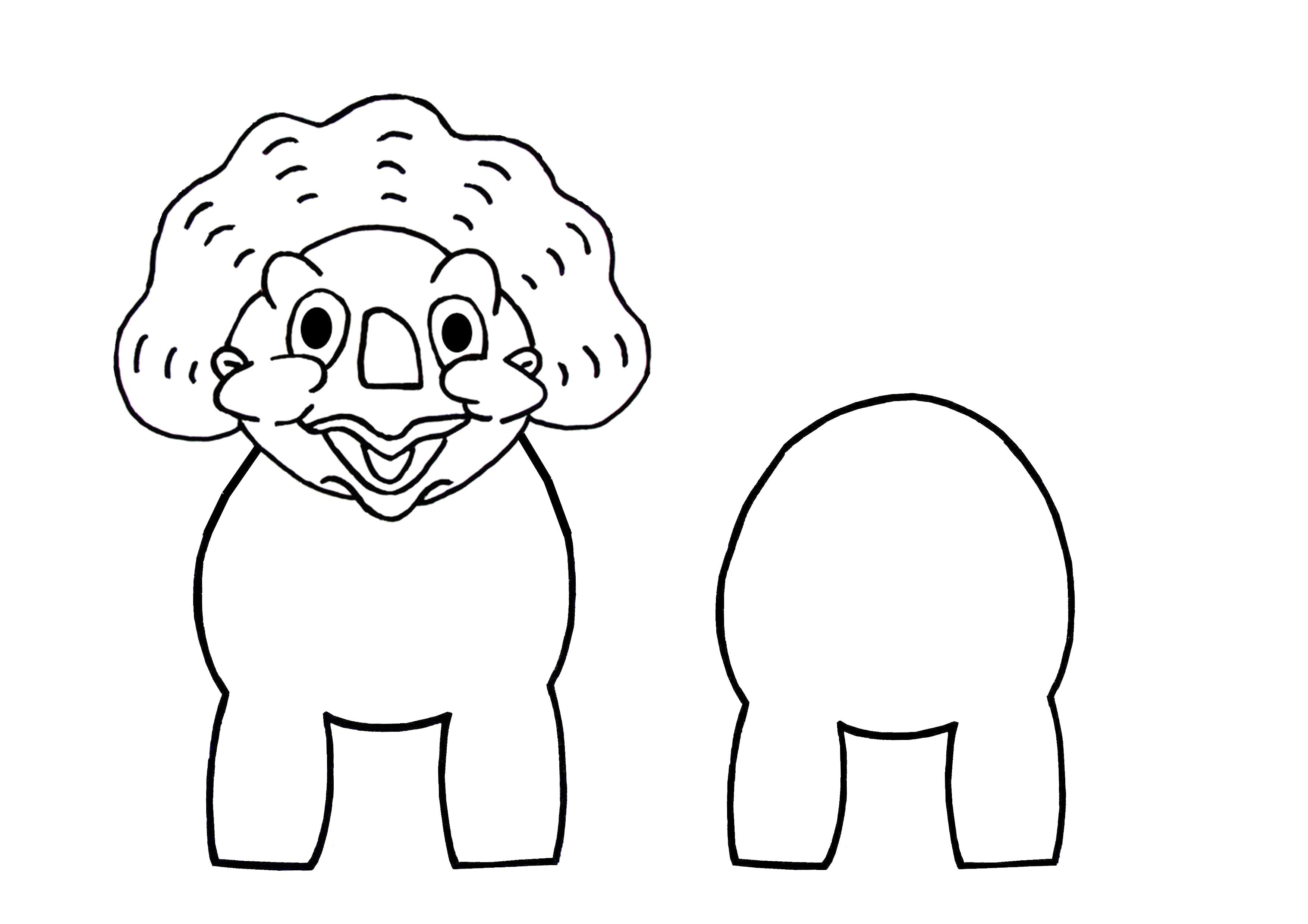 Coloriage Tricératops majestueux à trois cornes - Dinosaure à imprimer