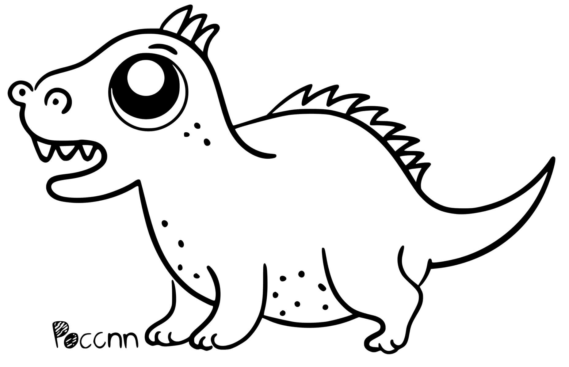 Coloriage Dinosaure Avec Un Gros Ventre - Dinosaure à imprimer