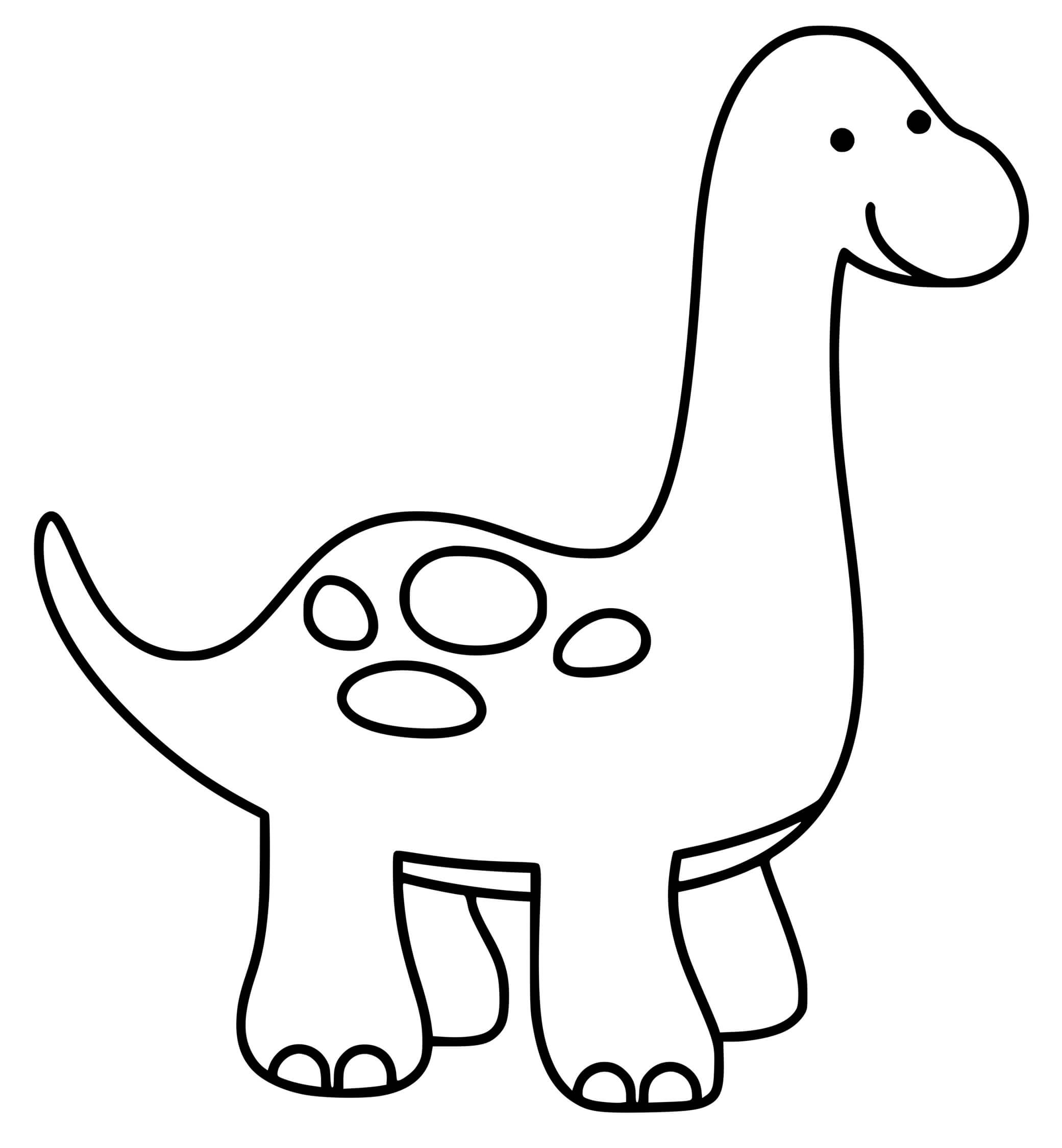 Coloriage Dinosaure Facile Simple - Dinosaure à imprimer