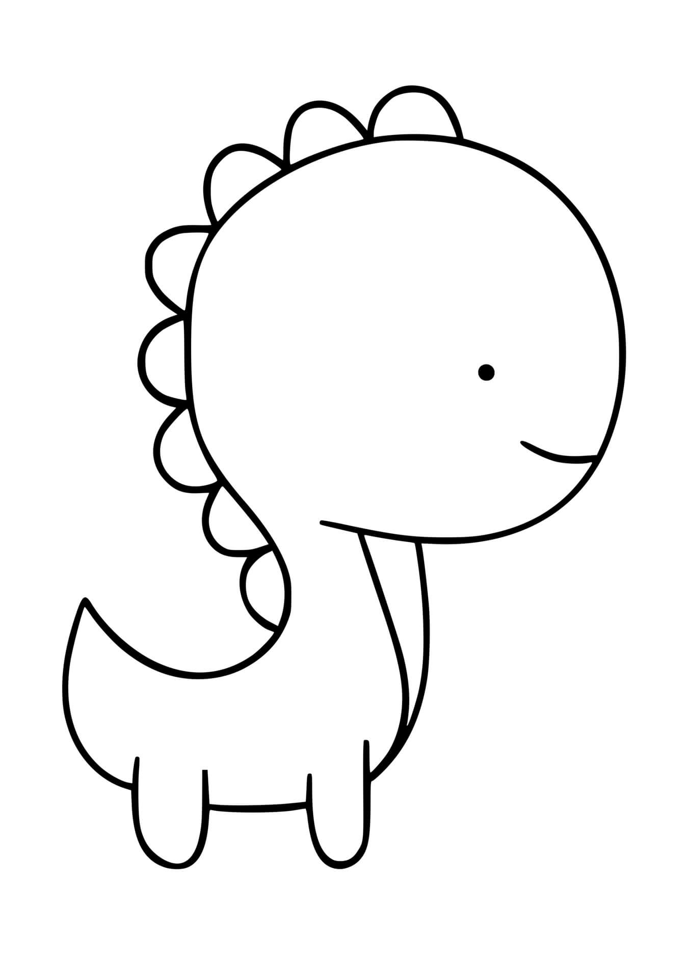 Coloriage Dinosaure Maternelle Facile - Dinosaure à imprimer