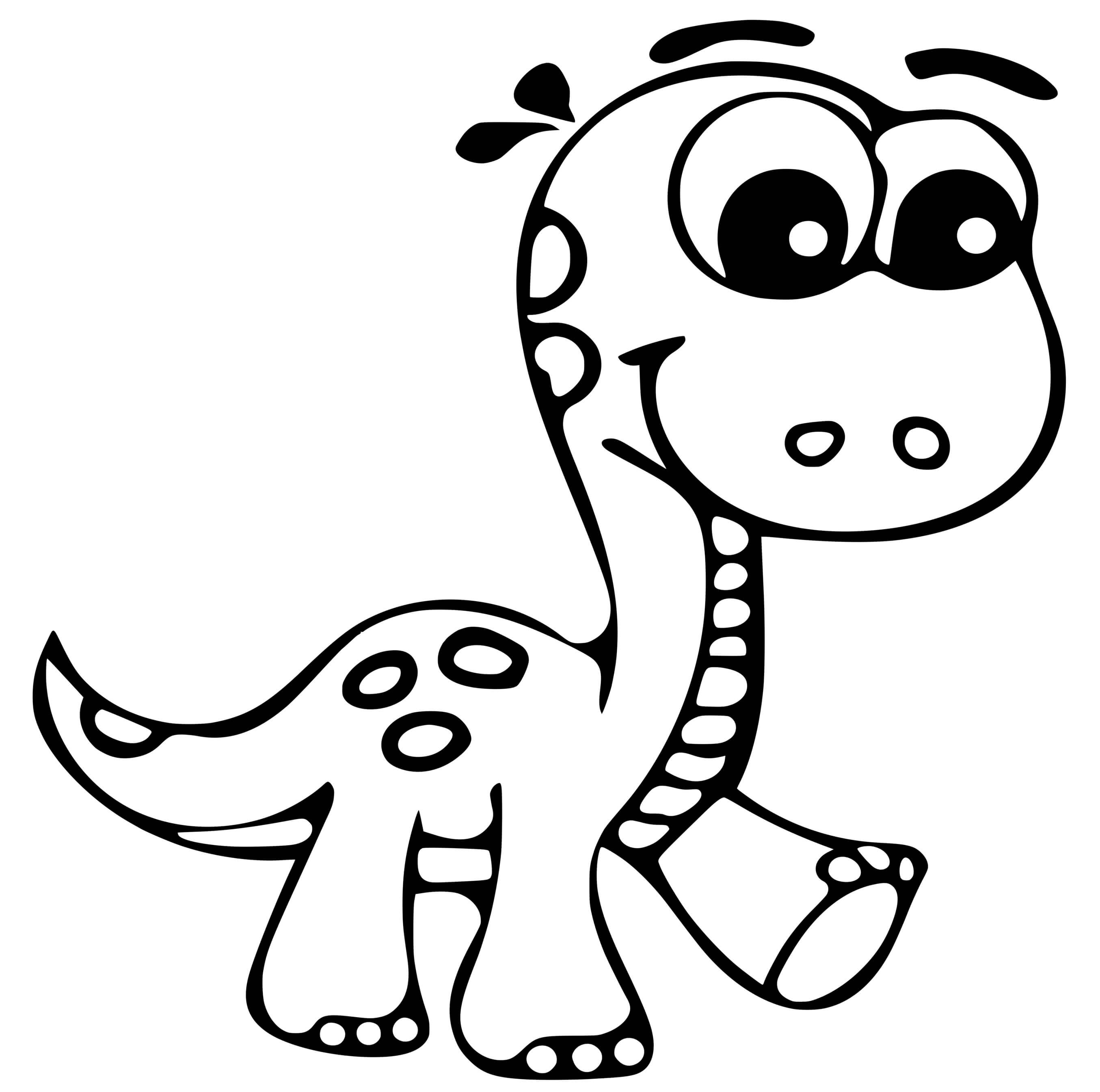 Coloriage Dinosaure Mignon Maternelle - Dinosaure à imprimer