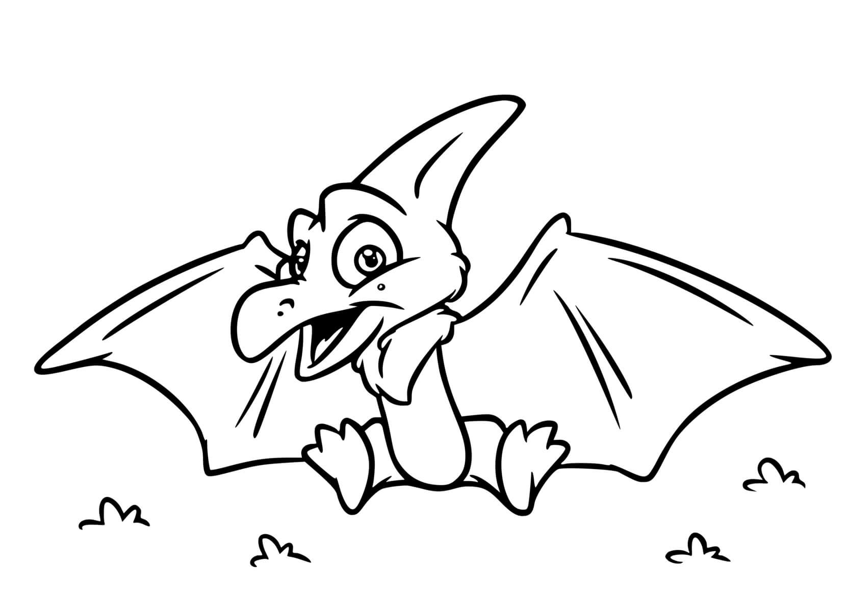 Coloriage Dinosaure Volant Facile - Dinosaure à imprimer