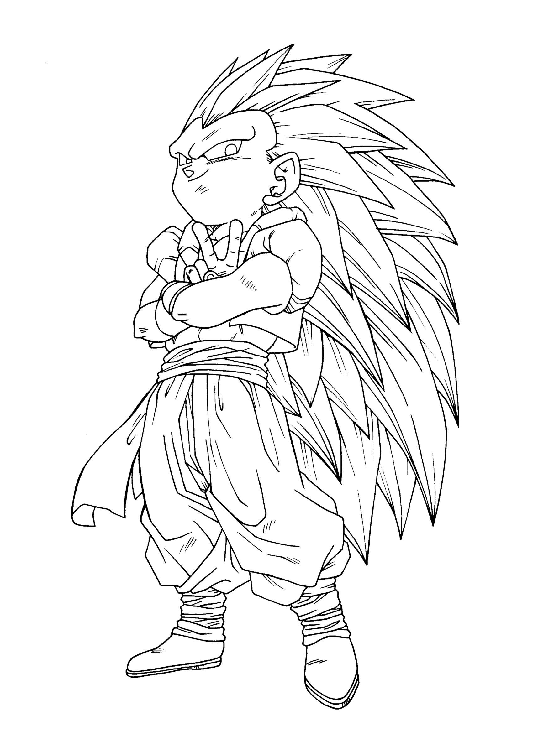 Coloriage Dragon Ball Z - Goku en combat - Dragon ball z à imprimer