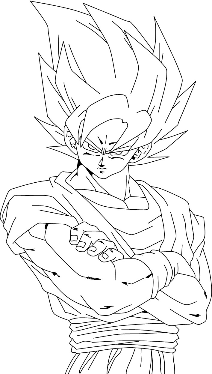 Coloriage Dragon Ball Z Sangoku Manga - Dragon ball z à imprimer