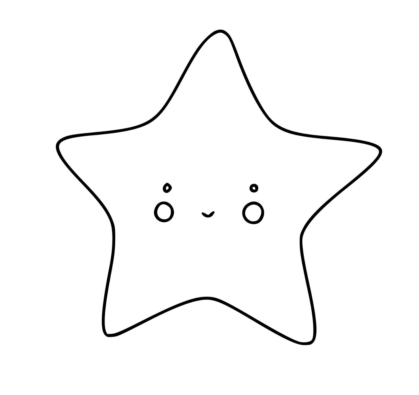 Coloriage Étoile Souriante - Maternelle à imprimer