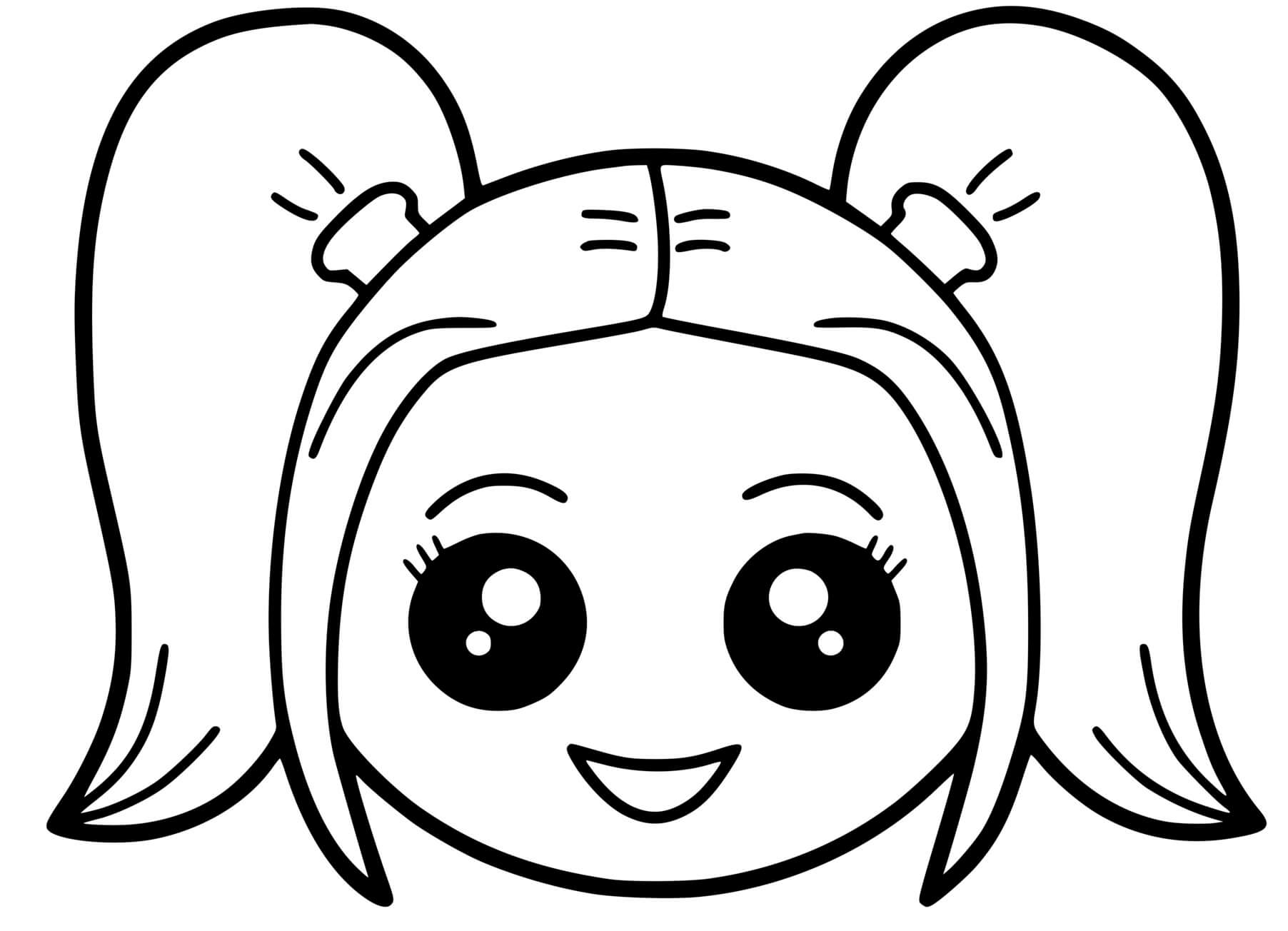 Coloriage Fille Harley Quinn Kawaii - Kawaii à imprimer