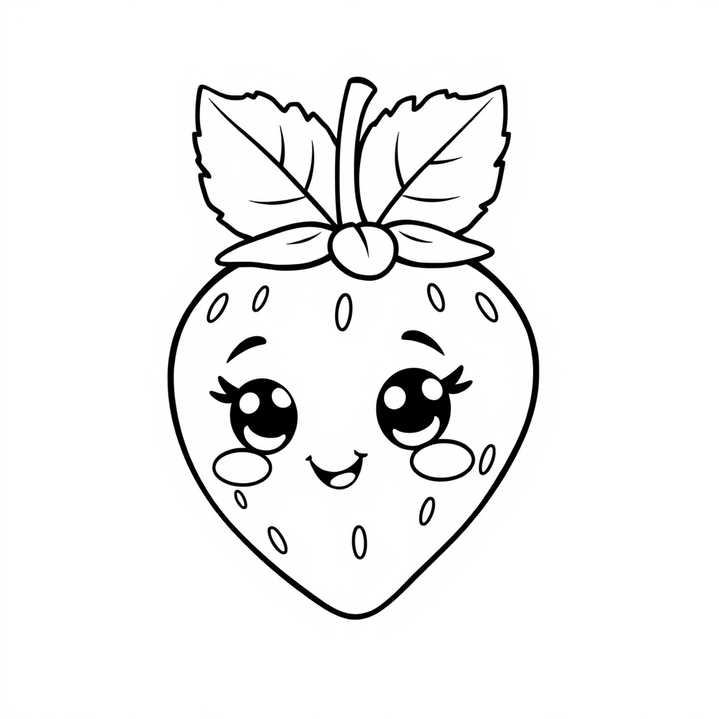Coloriage Kawaii fruits