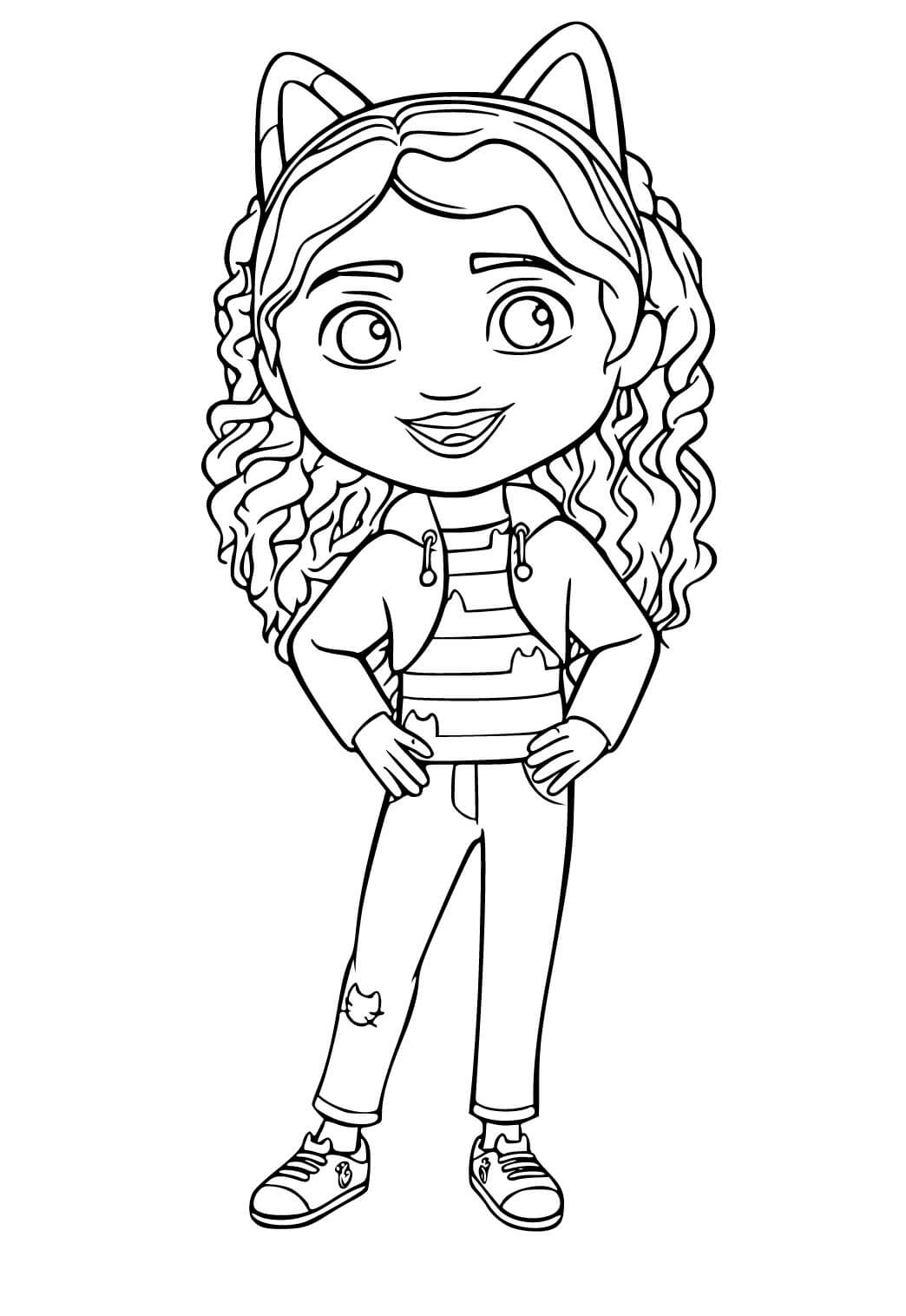 Coloriage Gabby Adore Les Chats Emission Netflix - Gabby chat à imprimer