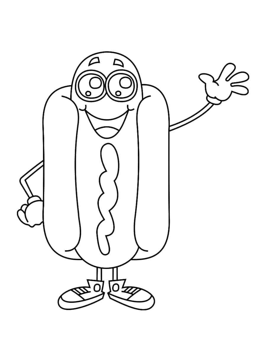 Coloriage Hotdog Kawaii - Kawaii à imprimer