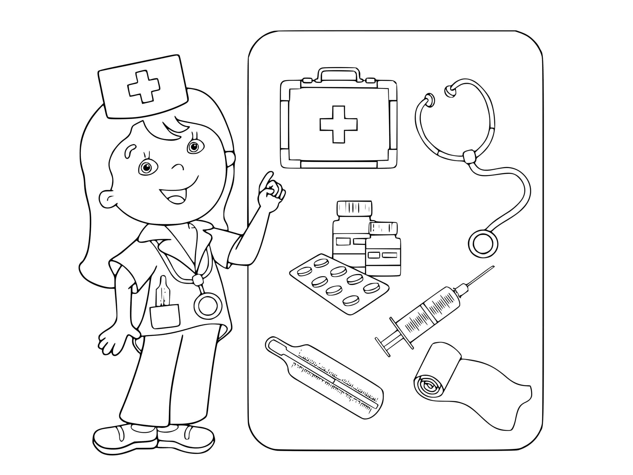 Coloriage Docteur médecin