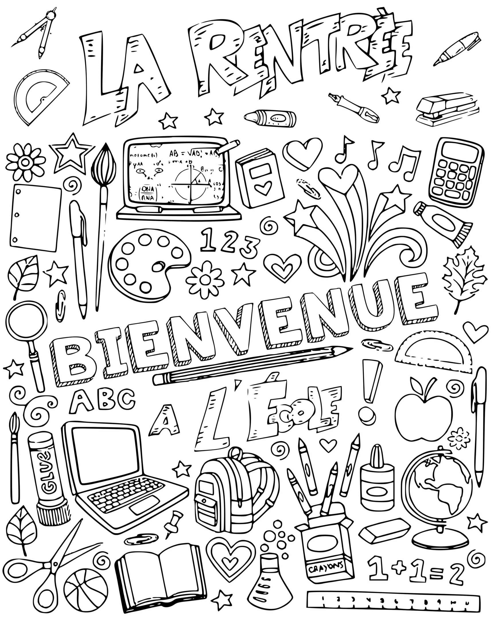Coloriage Rentrée scolaire