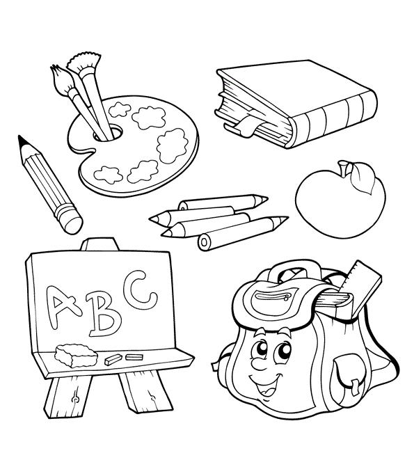 Coloriage La Rentrée Scolaire - Maternelle à imprimer