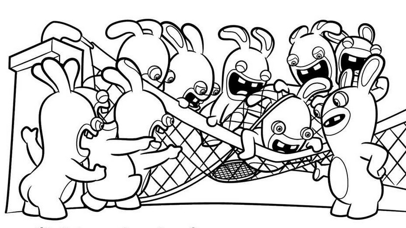 Coloriage Lapins crétins