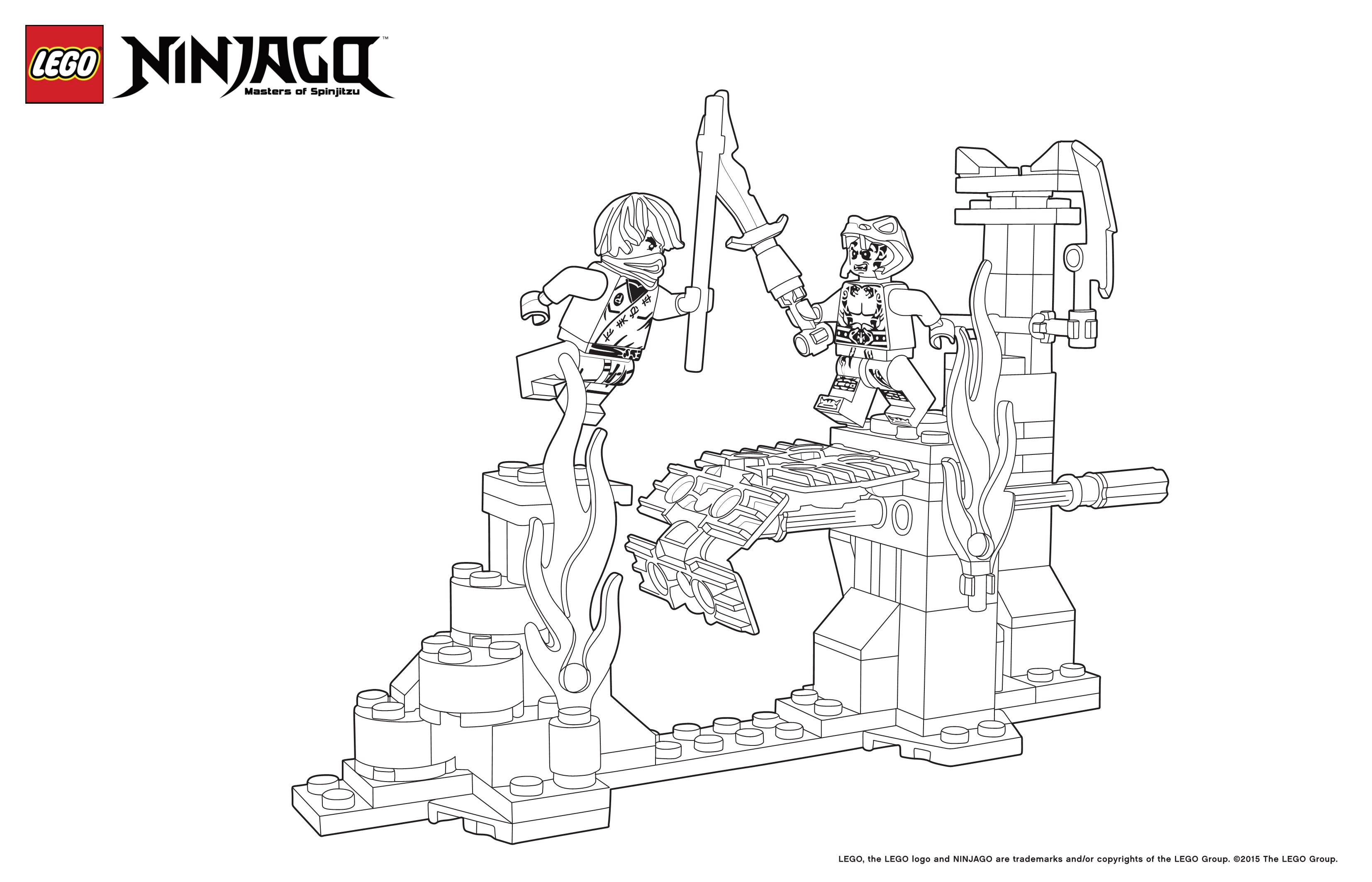 Coloriage Le Monde Ninjago Contre Doublon - Ninjago à imprimer
