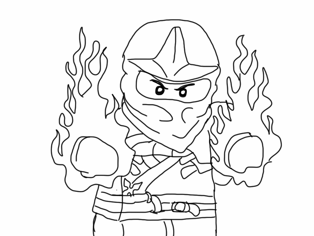 Coloriage Lego Ninjago Dessin En Feu - Ninjago à imprimer