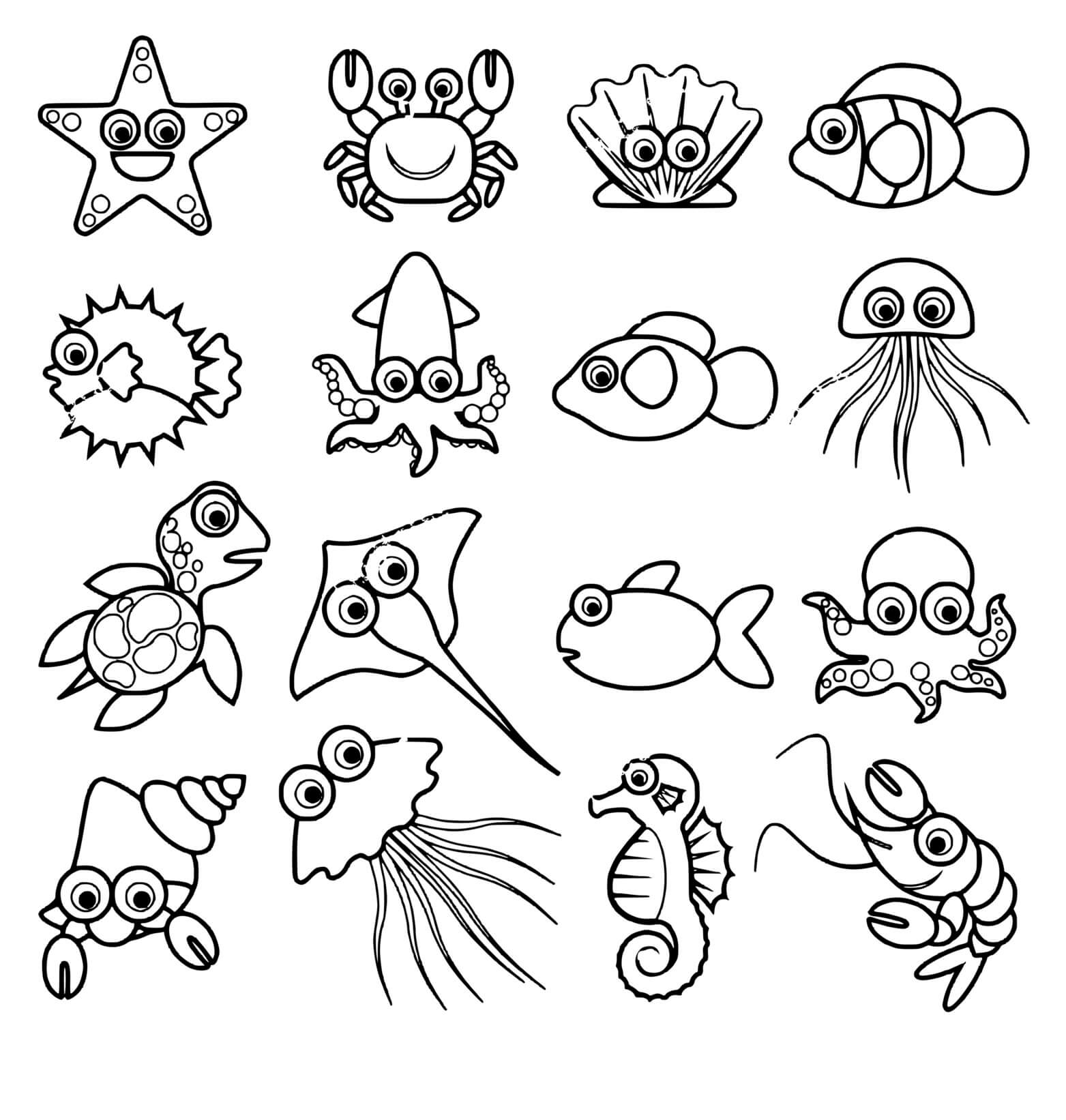 Coloriage Animaux de la mer