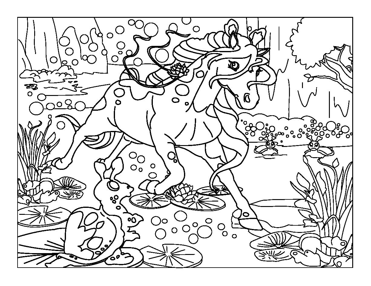 Coloriage Licorne fantastique aux cornes scintillantes - Licorne à imprimer