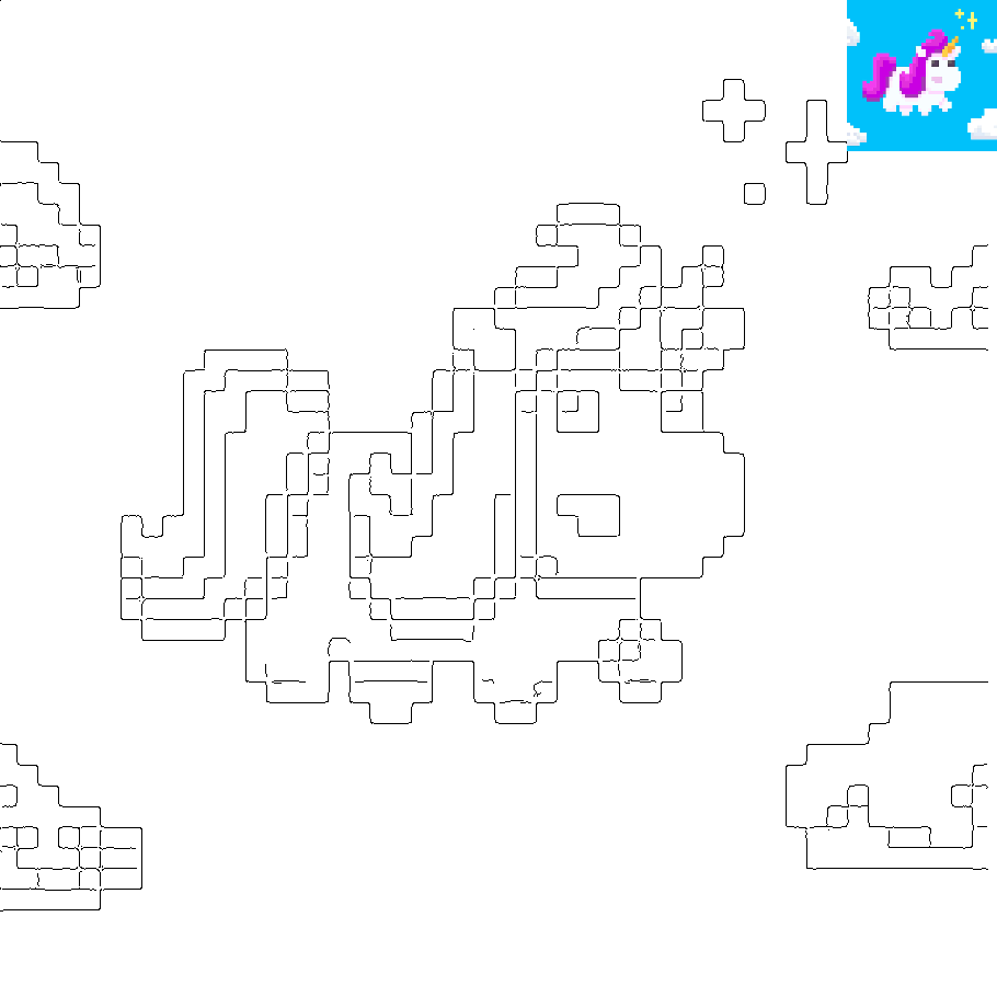 Coloriage Licorne Kawaii En Pixel Art - Licorne à imprimer