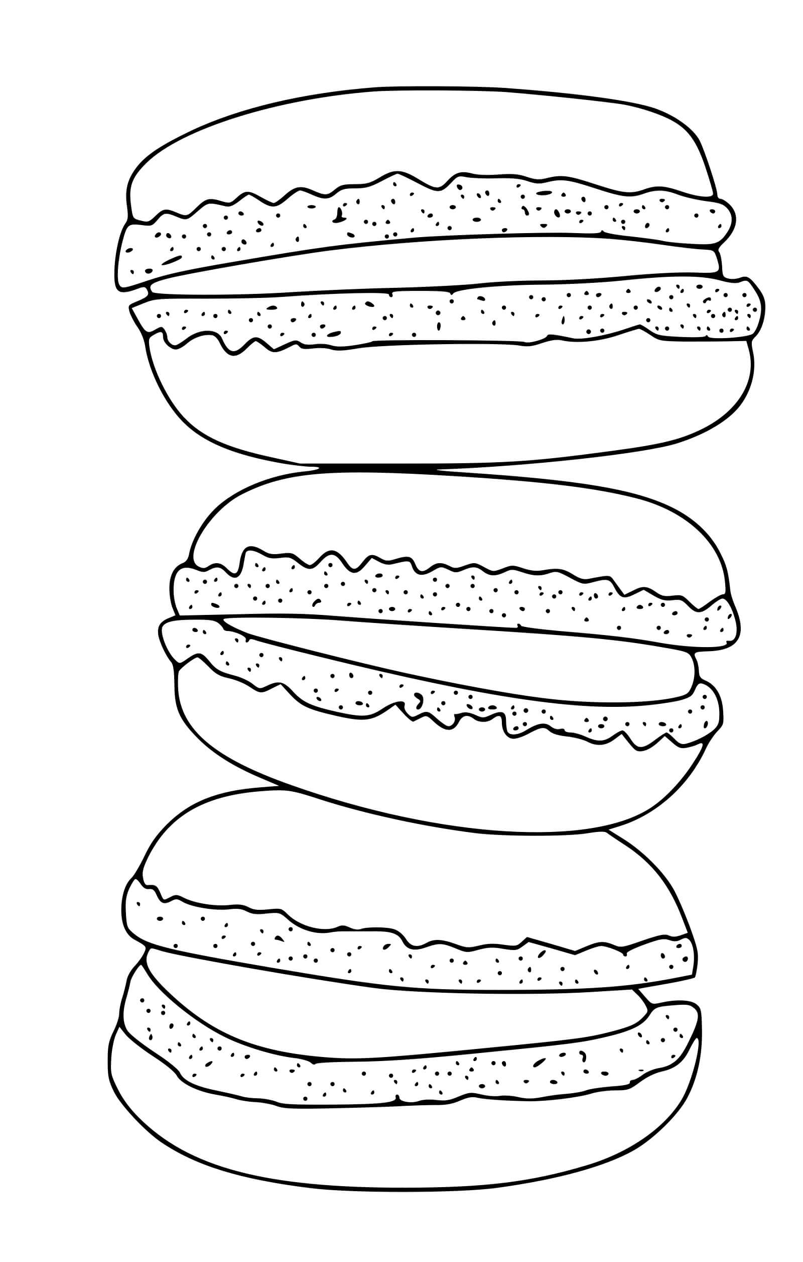 Coloriage Macarons - Maternelle à imprimer