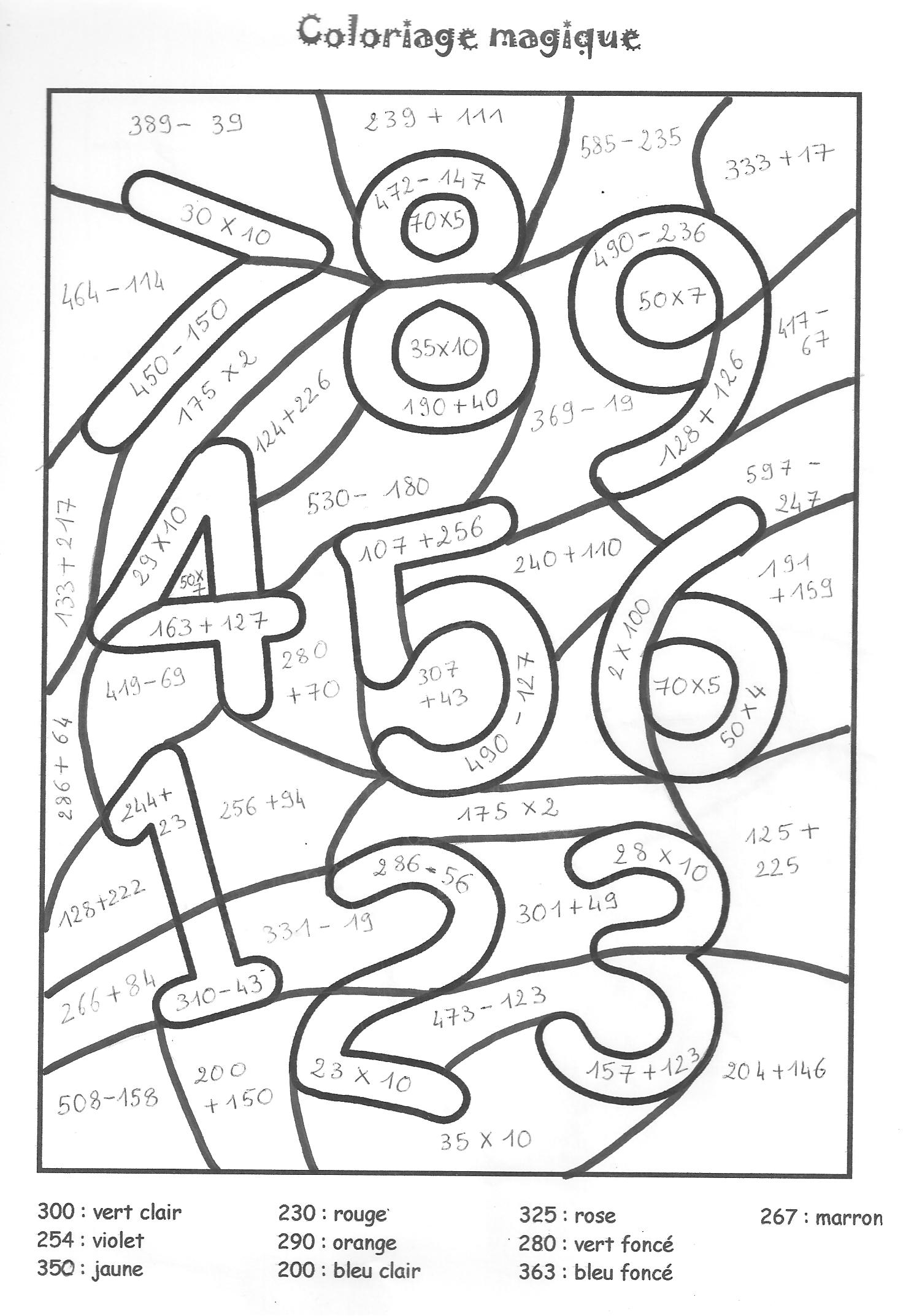 Coloriage Magique soustraction