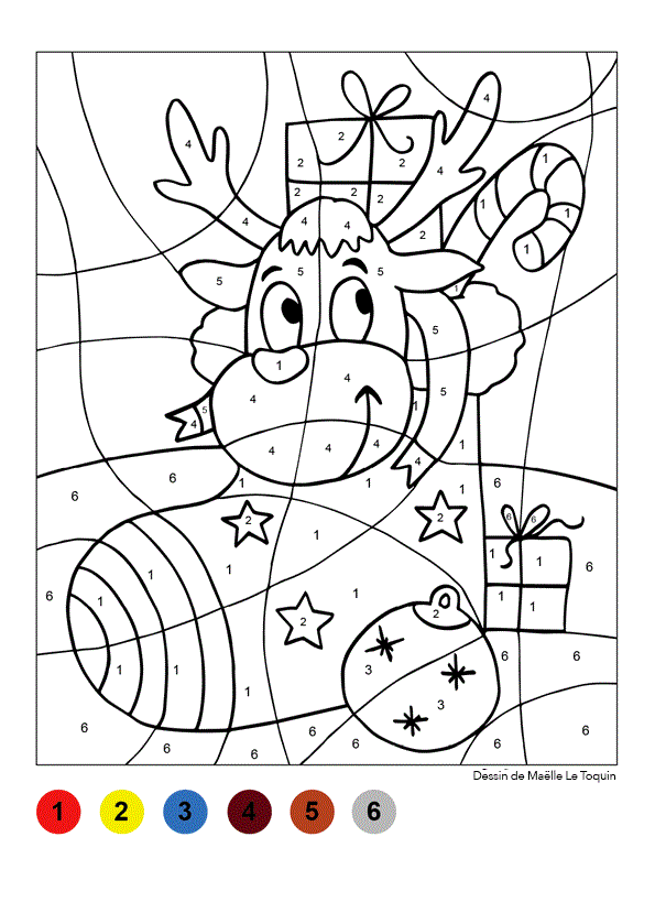 Coloriage Magique Chaussette De Noël - Magique à imprimer