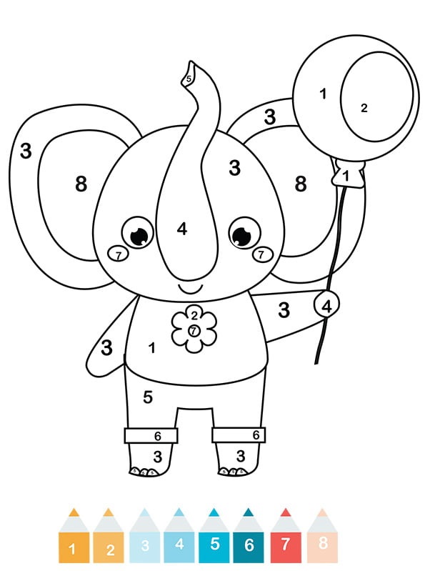 Coloriage Magique Cp Un Éléphant - Magique à imprimer