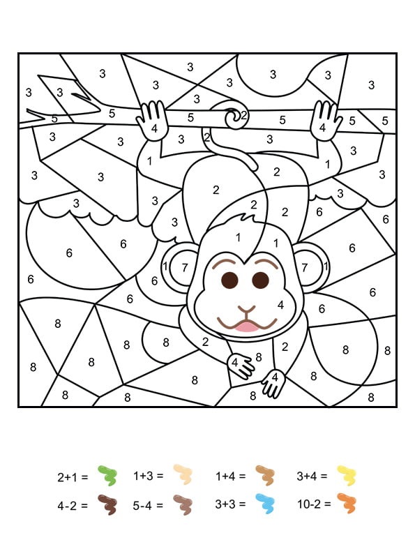 Coloriage Magique Cp Un Singe Facetieux - Magique à imprimer