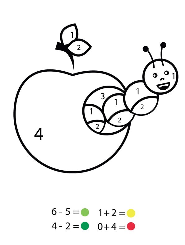 Coloriage Magique Cp Un Ver Dans Une Pomme - Magique à imprimer