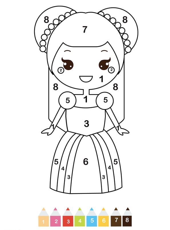 Coloriage Magique Cp Une Belle Princesse - Magique à imprimer
