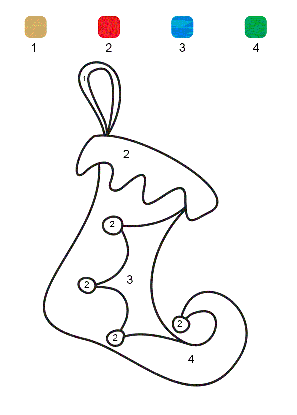 Coloriage Magique Maternelle Chaussette Noël - Magique à imprimer