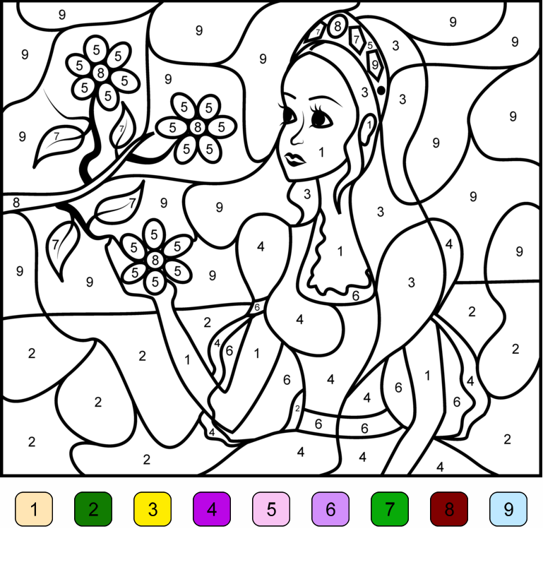 Coloriage Magique Maternelle Princesse - Magique à imprimer