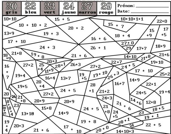 Coloriage Magique Mathematique Difficile - Magique à imprimer