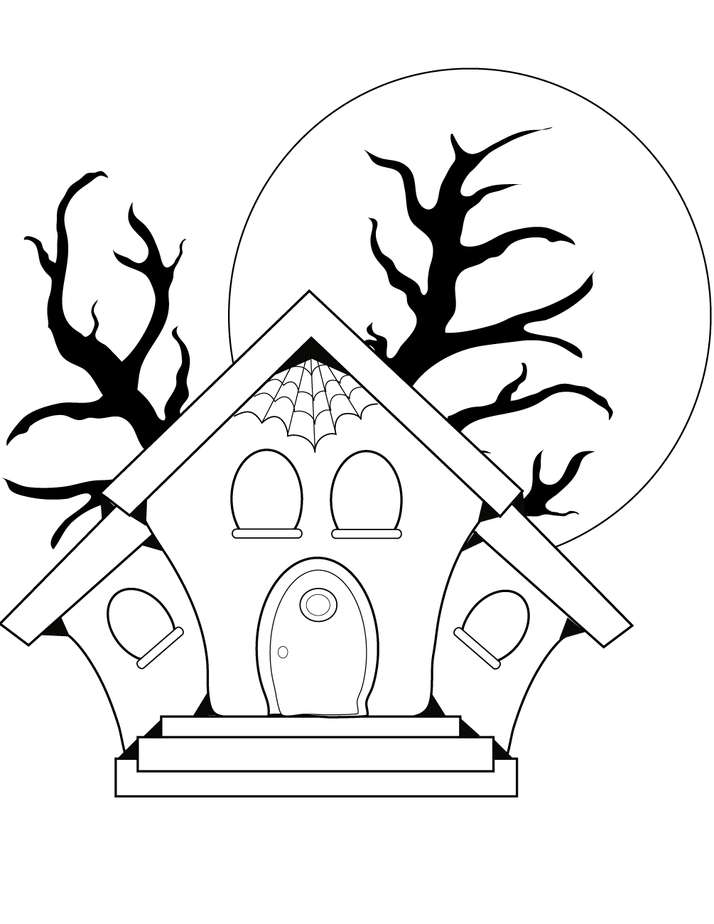 Coloriage Maison Hantée Halloween - Halloween à imprimer